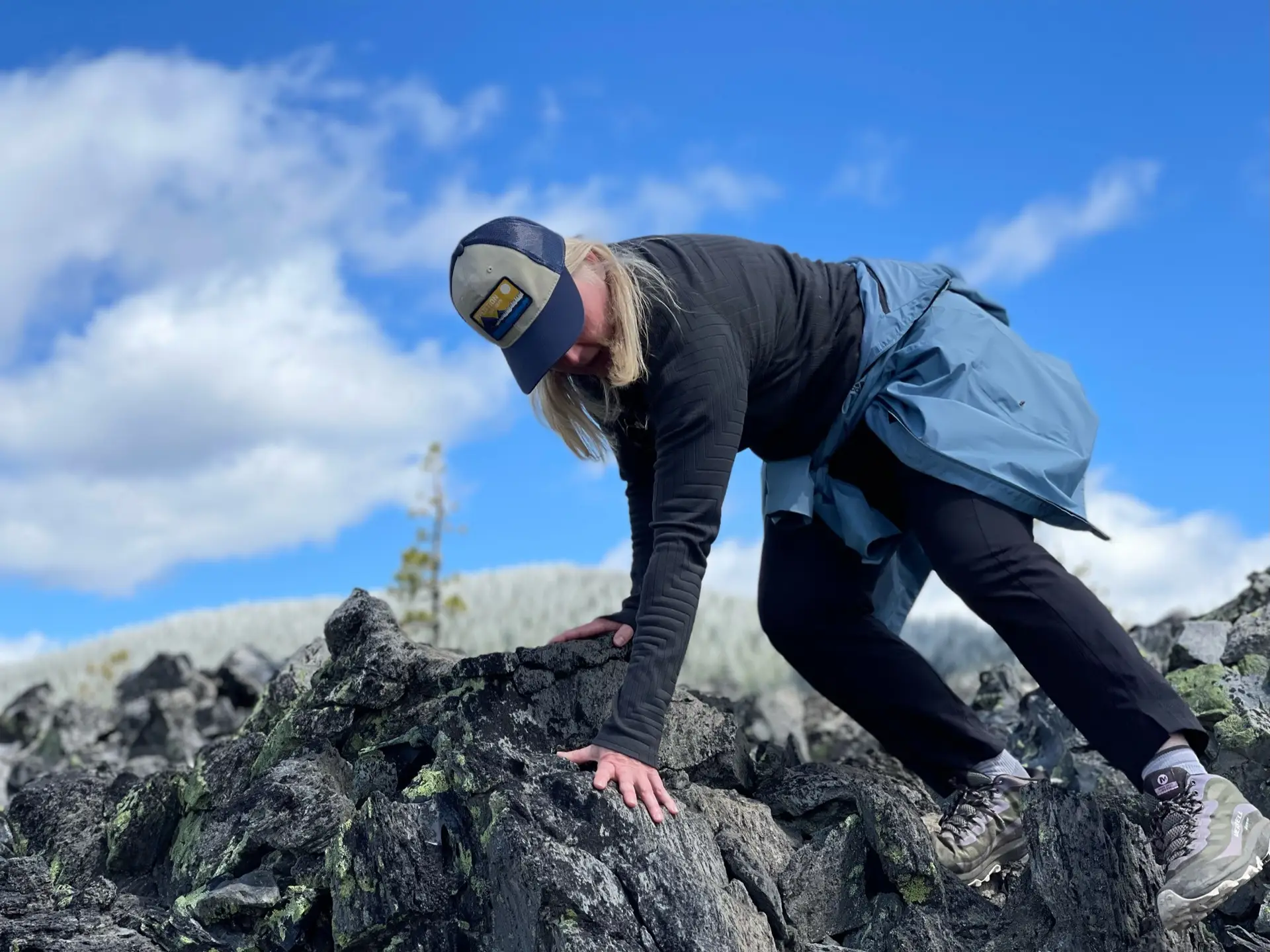 picture of Tina rock climbing