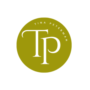 Tina Peterman Logo, green background